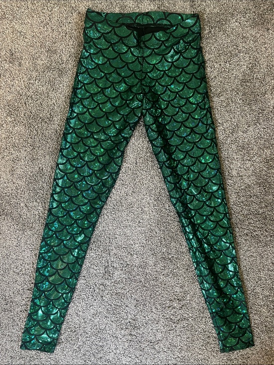 Blackmilk Pants - Blackmilk Green Sparkle Mermaid Scale Leggings